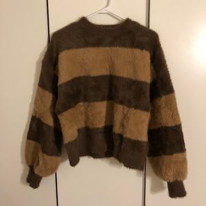 Faux fur teddy bear sweater